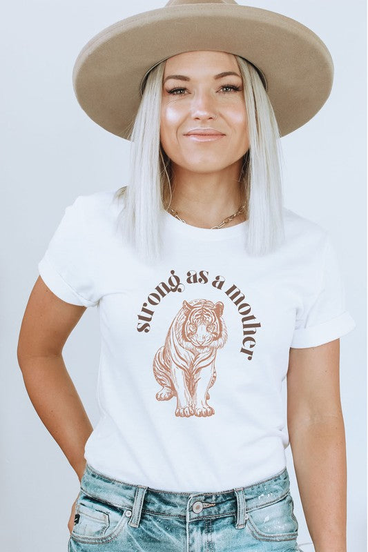 Tiger Strong as a Mother Graphic Tee