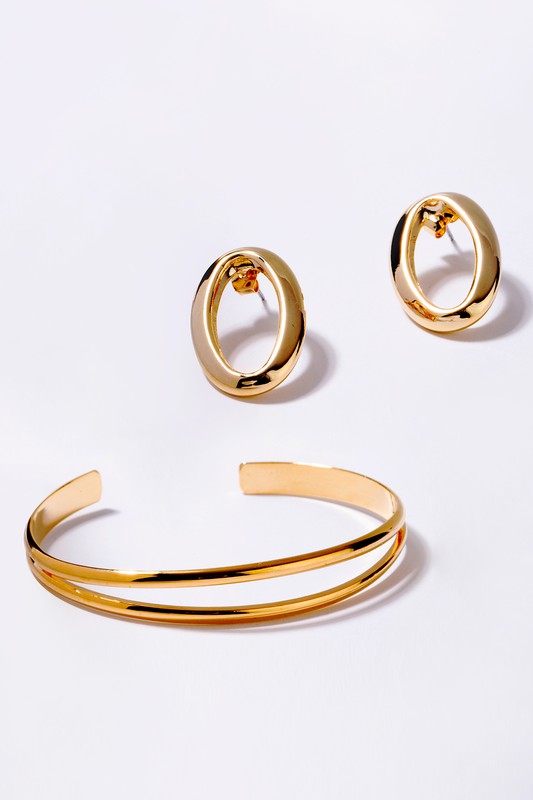 Oval ring and bracelet set