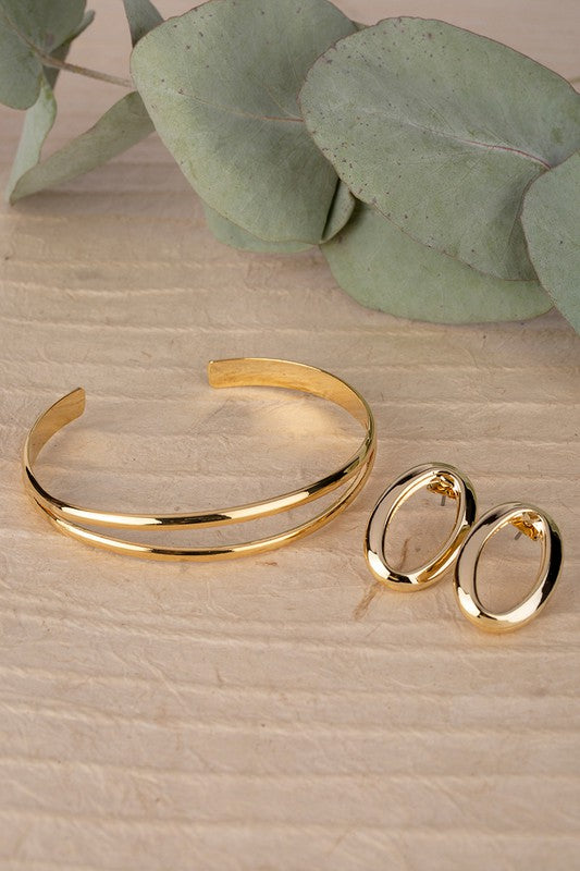 Oval ring and bracelet set